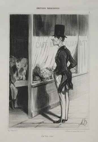 I Have Three Sous! by Honoré Daumier, print, 1839