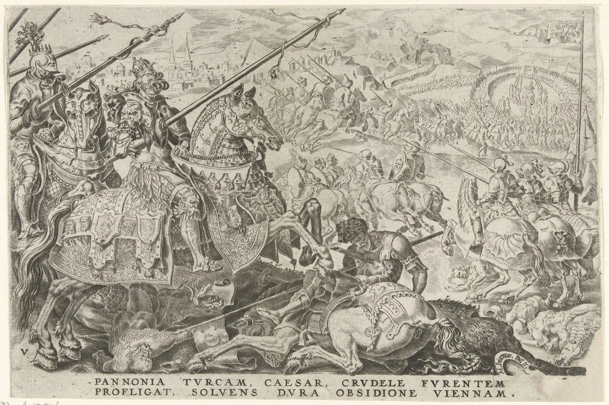 Ontzet van Wenen, 1529 by Unknown, print, 1555-1556