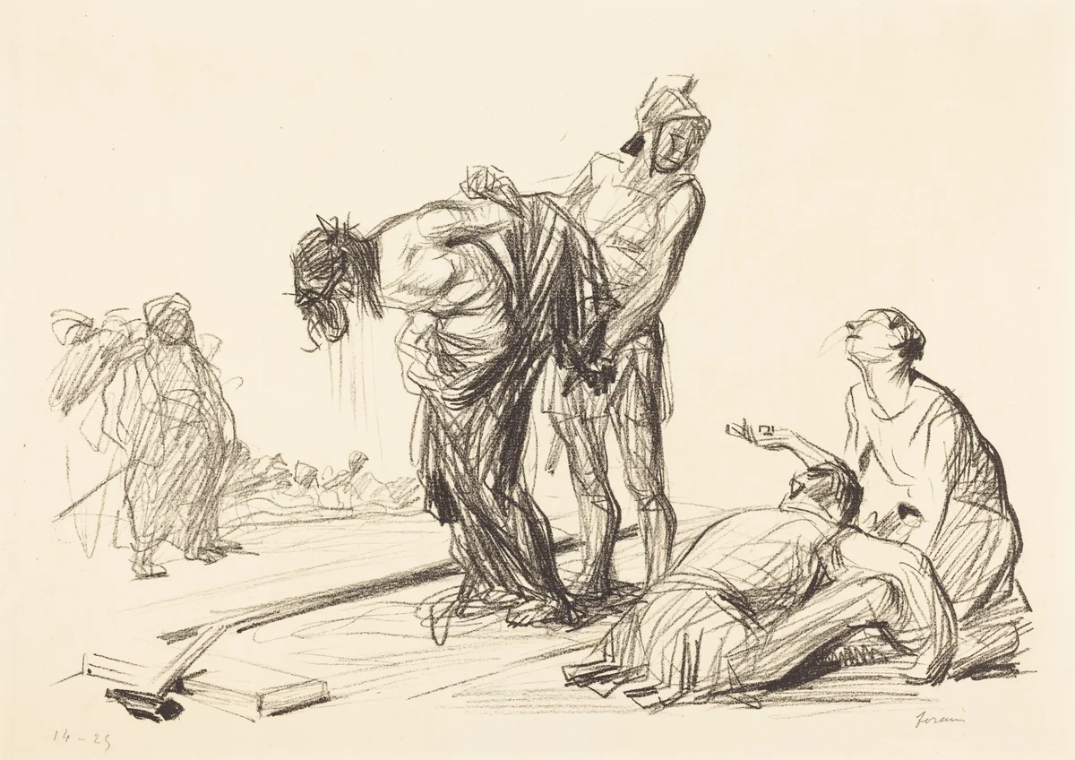 Le Christ dépouillé de se vêtements (Christ Stripped of His Clothes) by Jean-Louis Forain, print, 1909
