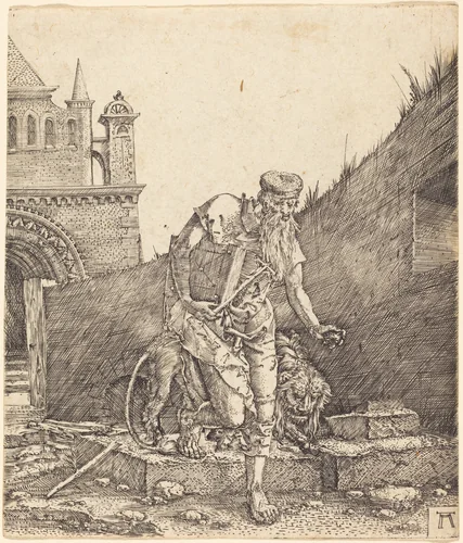 Saint Jerome in a Courtyard by Albrecht Altdorfer, print, 1512-1515