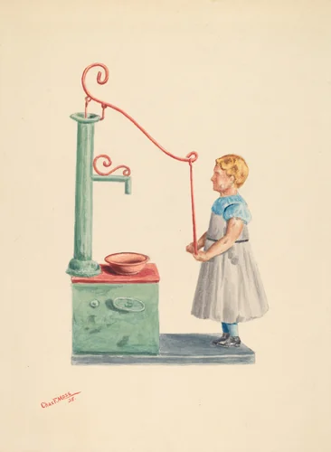 Toy Bank: Dutch Girl at Well by Charles Moss, index of american design, 1938