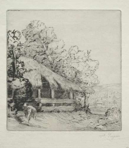 The Little Shed (Le Petit Hangar) by Alphonse Legros, print, 1857-1911
