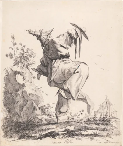 Chinese Dancer, from Livre de Chinois (Book of Chinoiserie) by François Boucher, print, 1720-1770