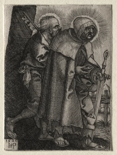 Christ and the Apostles: St. Peter and St. Paul by Hans Sebald Beham, print, 1520