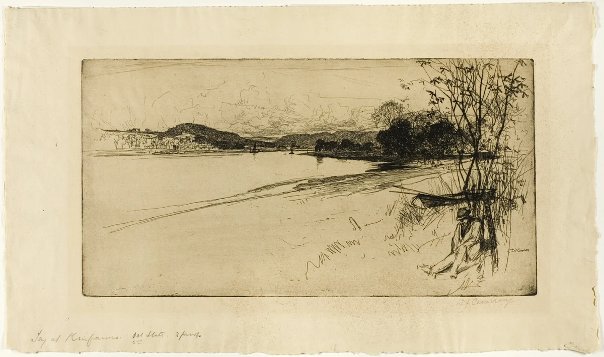 The Tay at Kinfauns by David Young Cameron, print, 1890