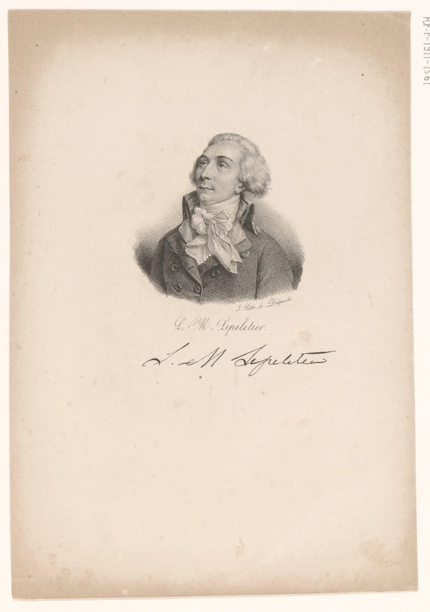 Portret van Louis-Michel Lepeletier de Saint-Fargeau by anonymous, print, 1818-1842