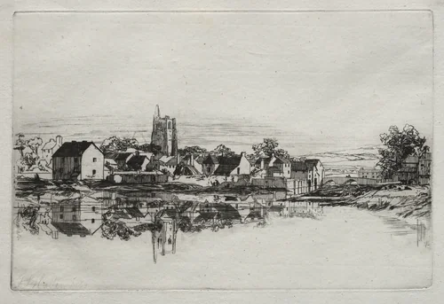 Kidwelly Town by Francis Seymour-Haden, print, 1859