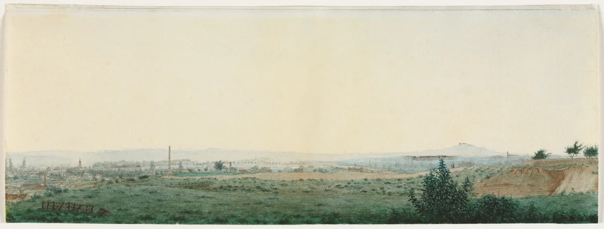 Landscape Near Paris by Léon Bonvin, drawing, 1855-1865