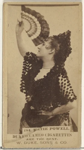 Card Number 184, Katie Powell, from the Actors and Actresses series (N145-5) issued by Duke Sons & Co. to promote Cameo Cigarettes by W. Duke, Sons & Co., photograph, 1880-1889