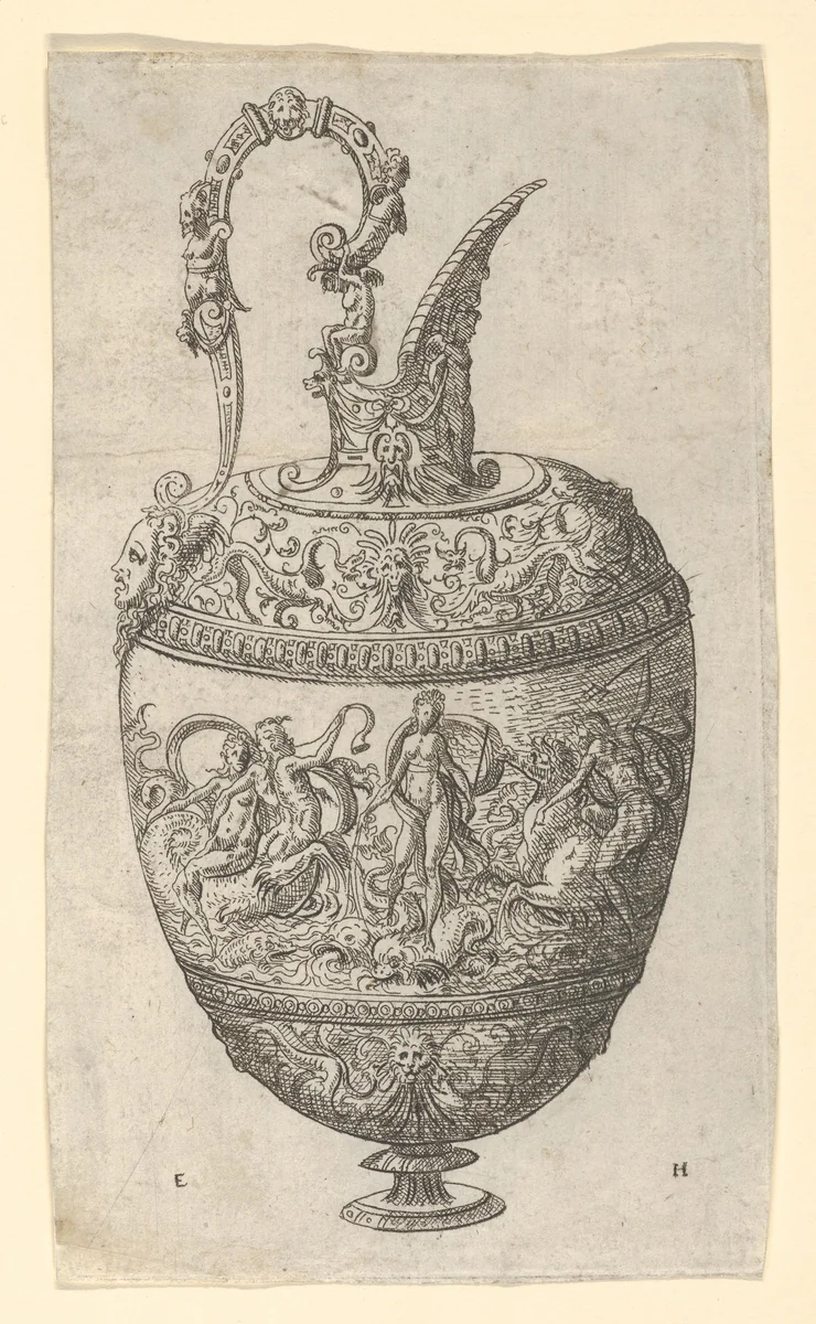 Design for a Ewer by Erasmus Hornick, print, 1565