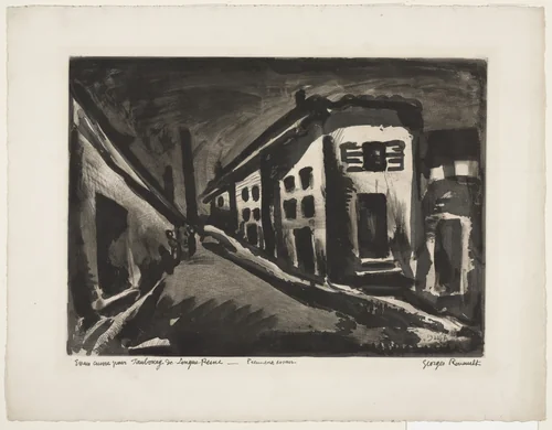 Trial proof for Street of the Lonely, plate XXIII from Miserere by Georges Rouault, print, 1922