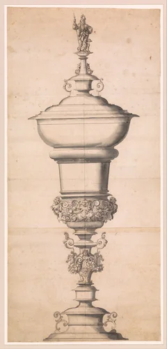 Design for a Large Goblet by Jost Amman, drawing, 1550-1591