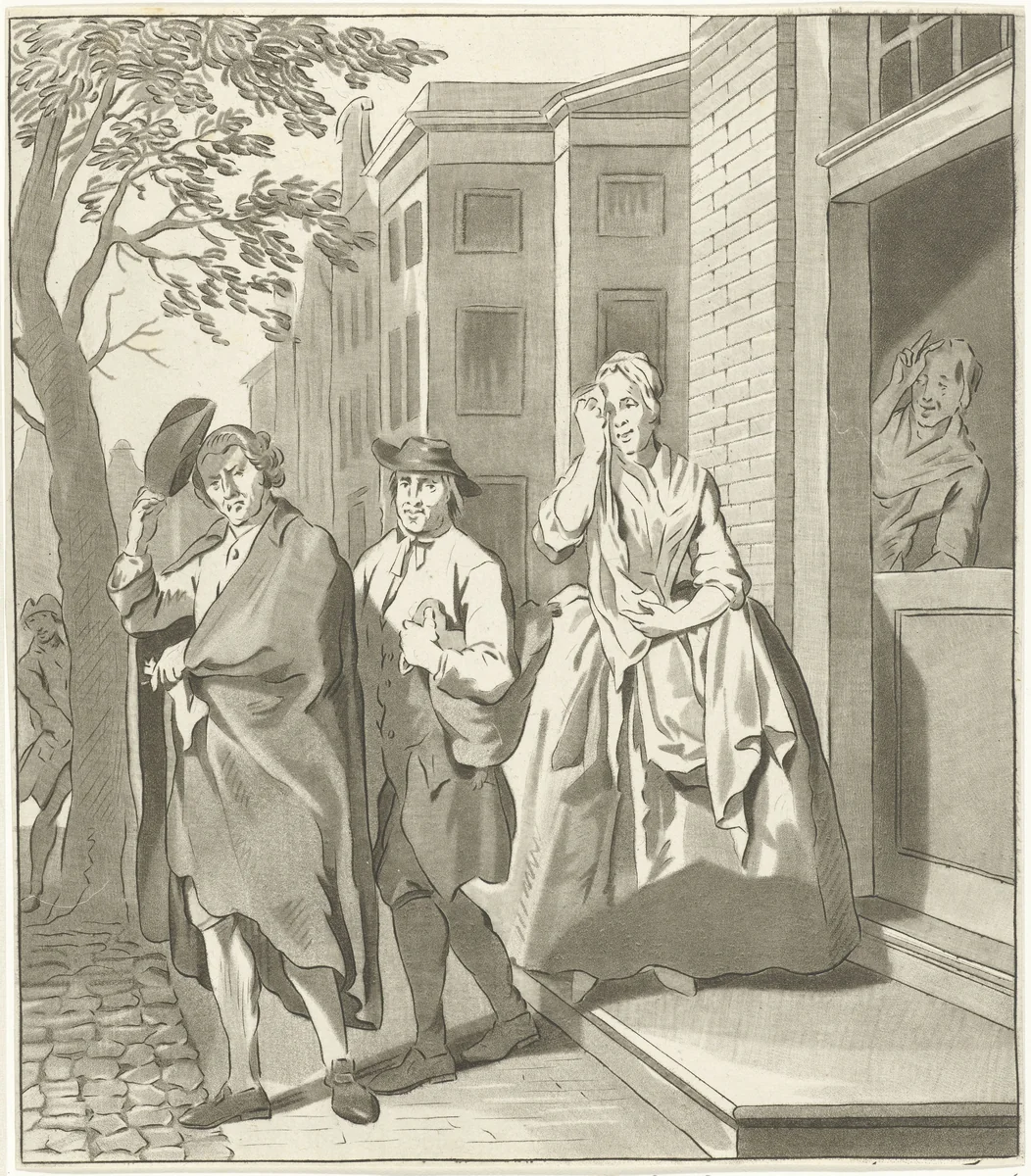 Geveinsde droefheid by Benjamin Martini, print, 1777-1780