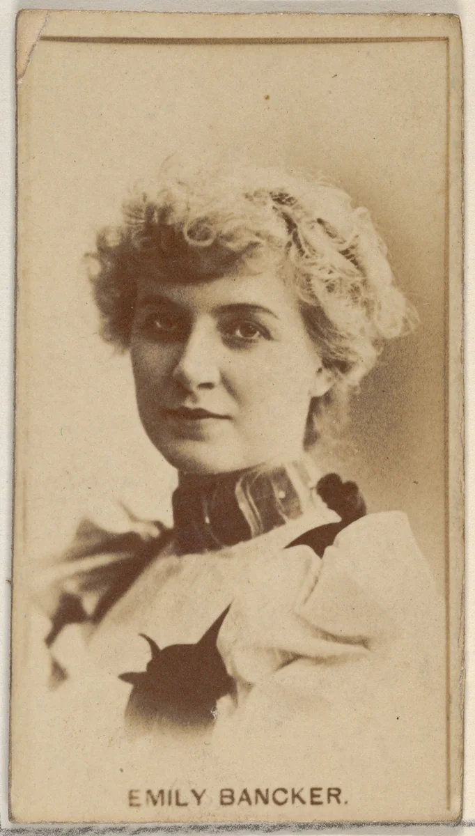 Emily Bancker, from the Actors and Actresses series (N45, Type 8) for Virginia Brights Cigarettes by Allen & Ginter, photograph, 1885-1891