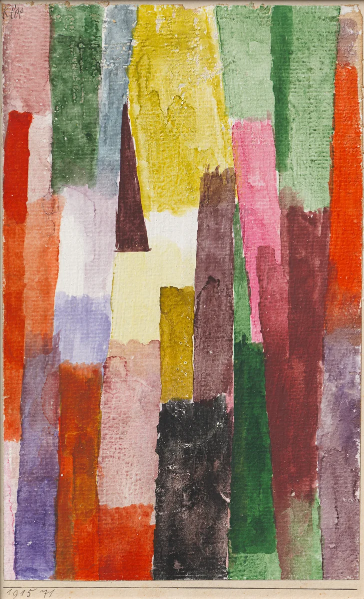 braunes Δ rechtw. strebendes Dreieck,1915 by Paul Klee, drawing