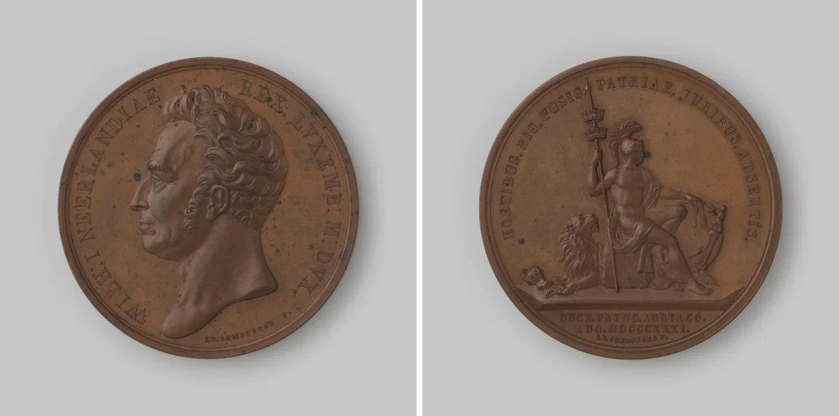 Op het innemen van Hasselt en Leuven door de kroonprins der Nederlanden by Johannis Petrus Schouberg, metalwork, 1831
