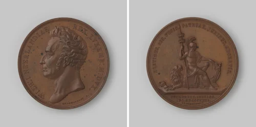 Op het innemen van Hasselt en Leuven door de kroonprins der Nederlanden by Johannis Petrus Schouberg, metalwork, 1831