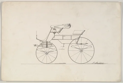 Design for Phaeton (unnumbered) by Brewster & Co., drawing, 1865-1875