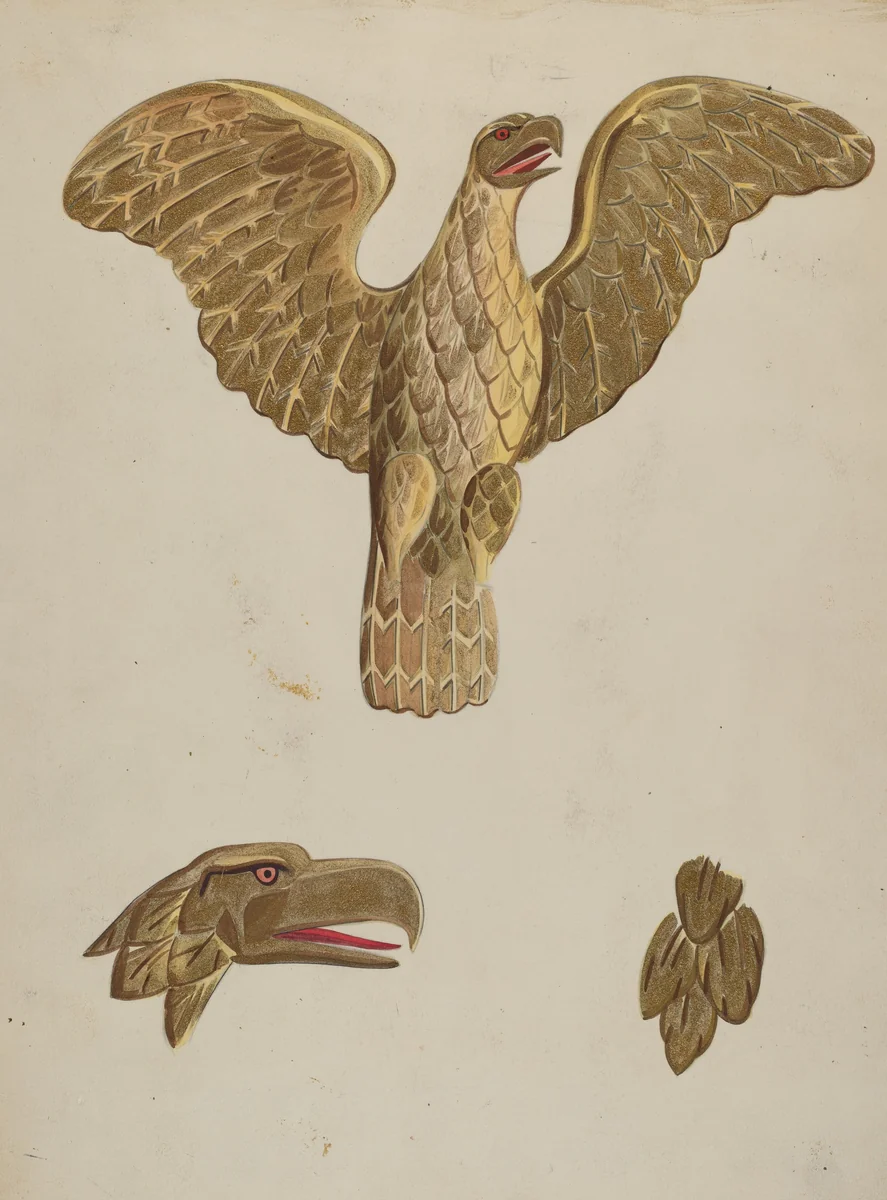 Gilt Eagle by James H.C. Vail, index of american design, 1936