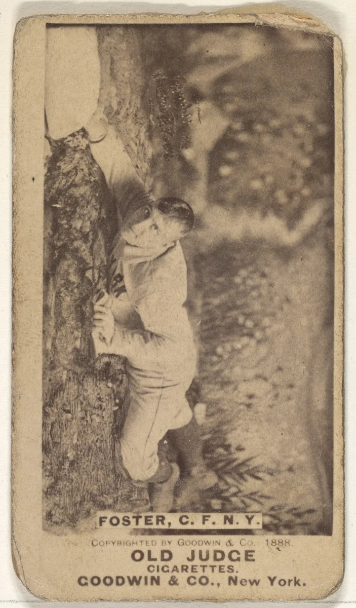 Elmer Ellsworth Foster, Center Field, New York, from the Old Judge series (N172) for Old Judge Cigarettes by Goodwin & Company, photograph, 1888