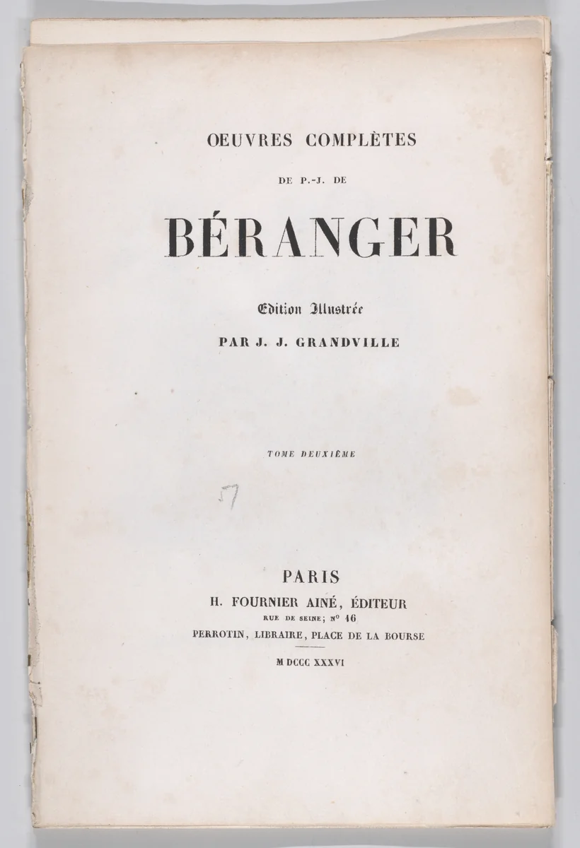 The Complete Works of P.J. de Béranger by anonymous, print, 1836