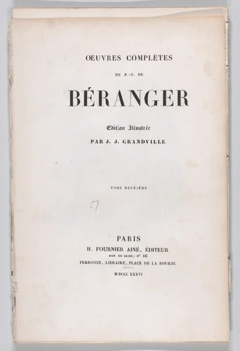 The Complete Works of P.J. de Béranger by anonymous, print, 1836