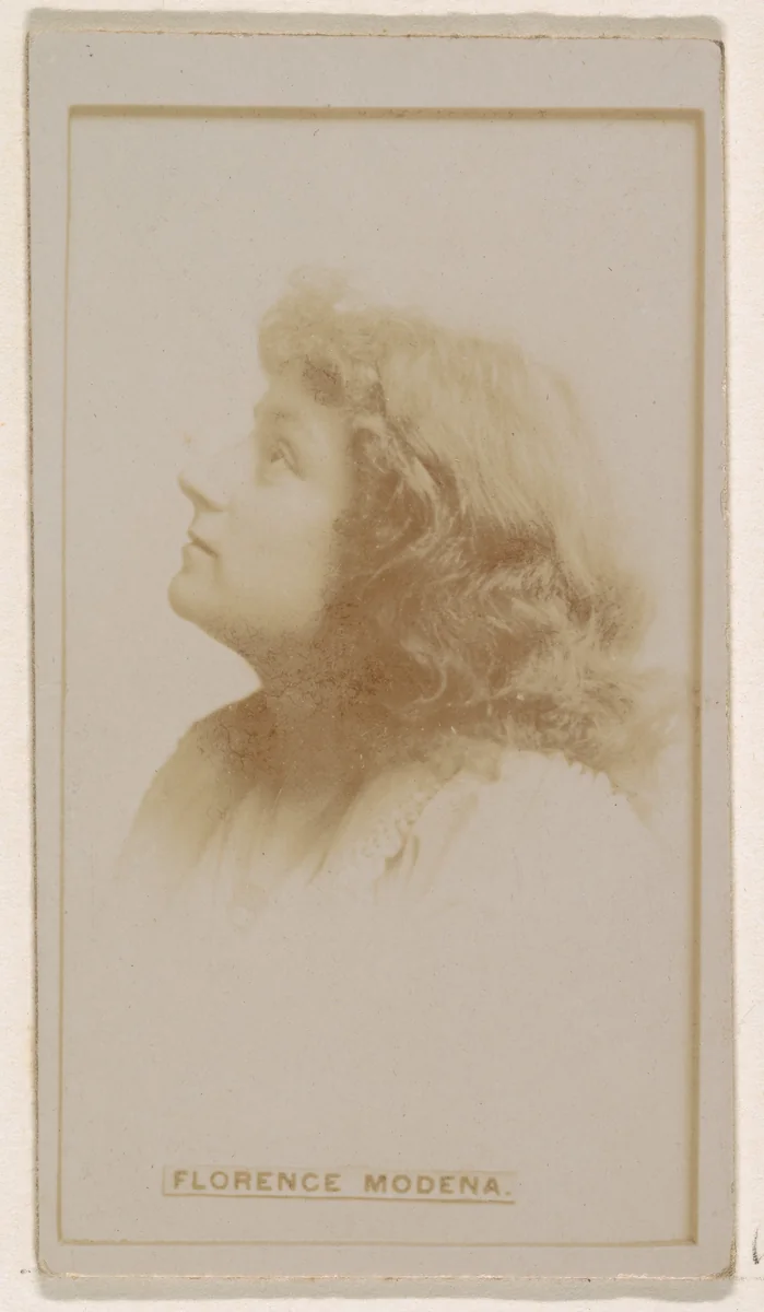 Florence Modena, from the Actresses series (N245) issued by Kinney Brothers to promote Sweet Caporal Cigarettes by Kinney Brothers Tobacco Company, photograph, 1890