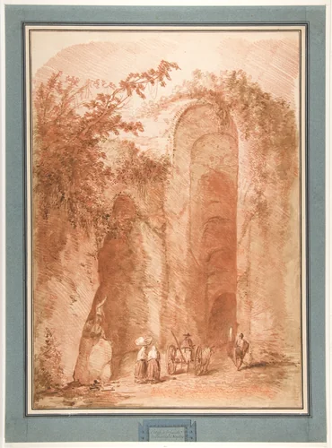 Entrance to the Grotto of Posillipo by Hubert Robert, drawing, 1745-1808