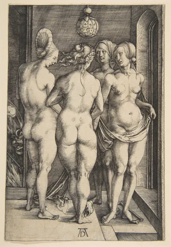 Four Naked Women by Albrecht Dürer, print, 1497