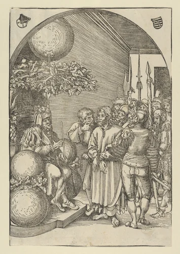 Christ before Herod, from "The Passion" by Lucas Cranach, print, 1472-1553