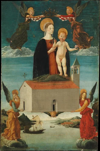 The Translation of the Holy House of Loreto by Saturnino Gatti, painting, 1485-1495