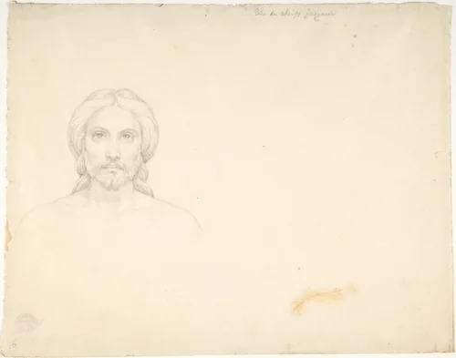 Head of Christ by Andre-Jacques-Victor Orsel, drawing, 1810-1850