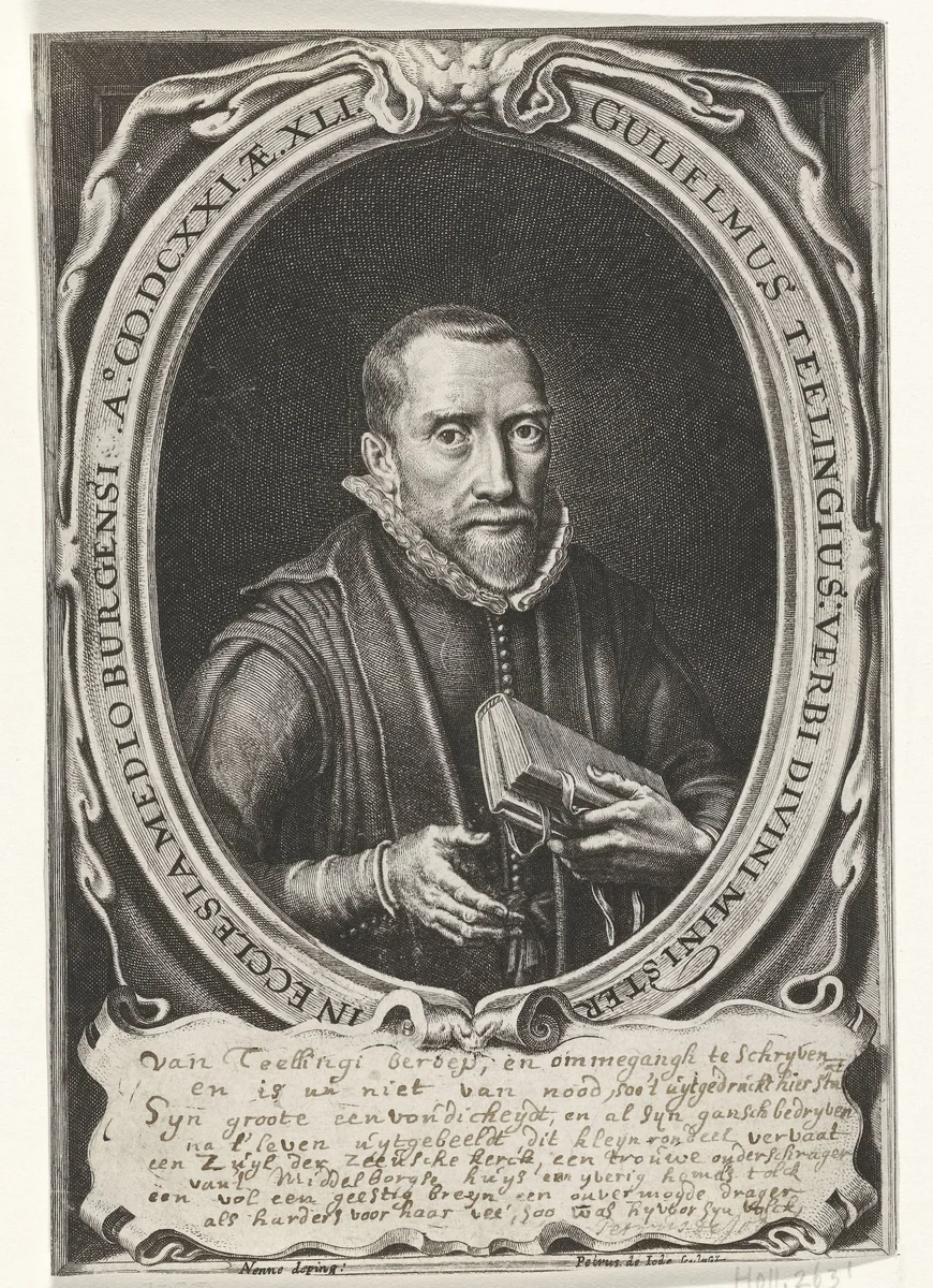 Portret van Willem Teelinck by Unknown, print, 1590-1632