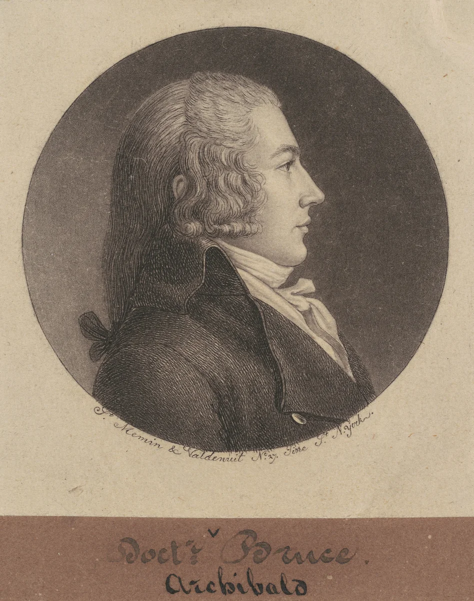 Archibald Bruce by Charles B. J. Févret de Saint-Mémin, print, 1796-1797
