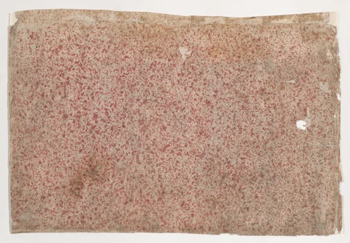 Sheet with an overall red speckle pattern by anonymous, print, 1800-1900