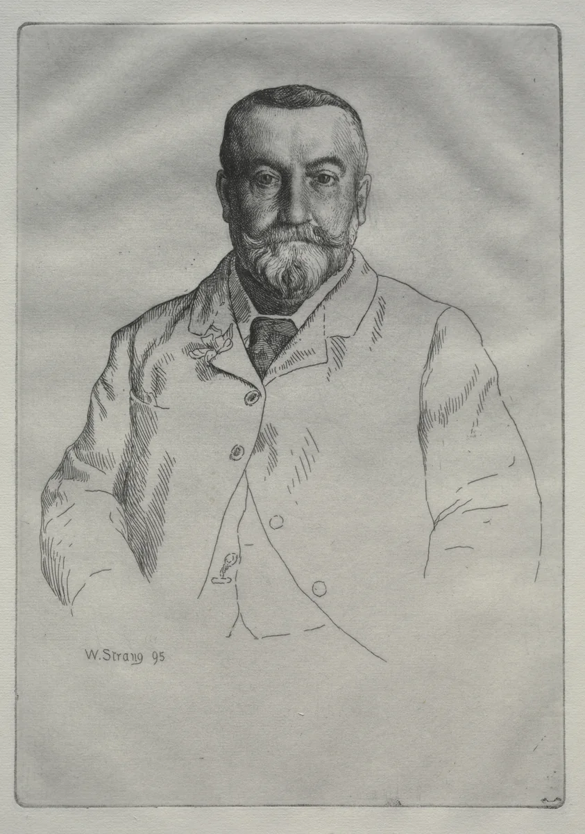 Portrait of H. Cock by William Strang, print, 1895
