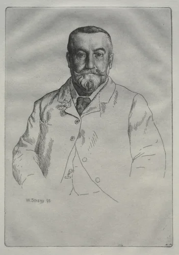 Portrait of H. Cock by William Strang, print, 1895