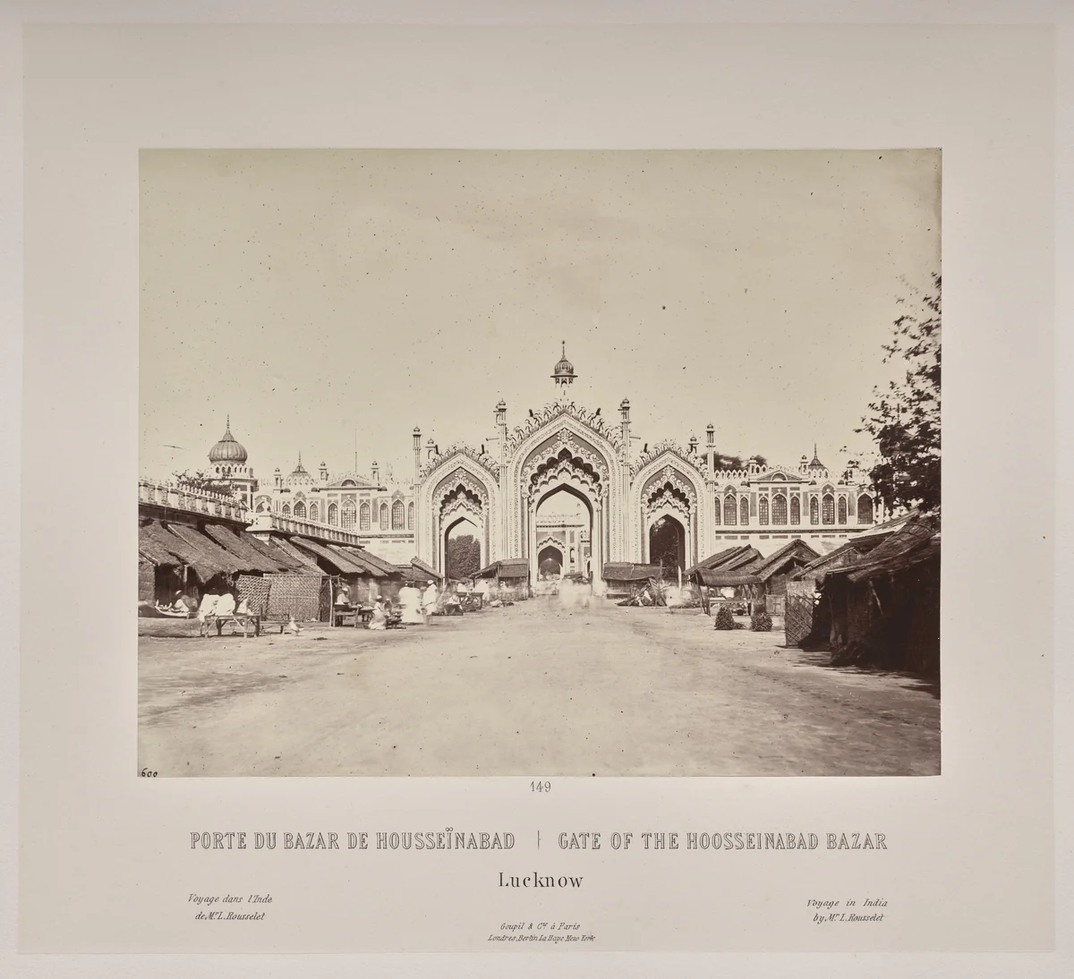 Gate of the Hoosseinabad Bazar, Lucknow by Louis-Théophile Marie Rousselet, photograph, 1865-1870