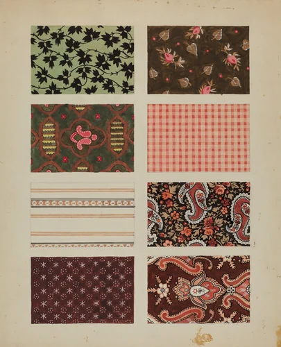 Figured Material from Quilt by Dorothy Posten, index of american design, 1936
