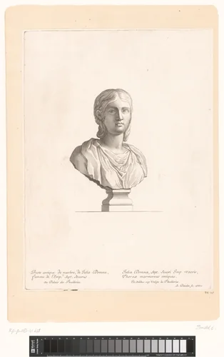Antieke buste van Julia Domna by Etienne Baudet, print, 1680