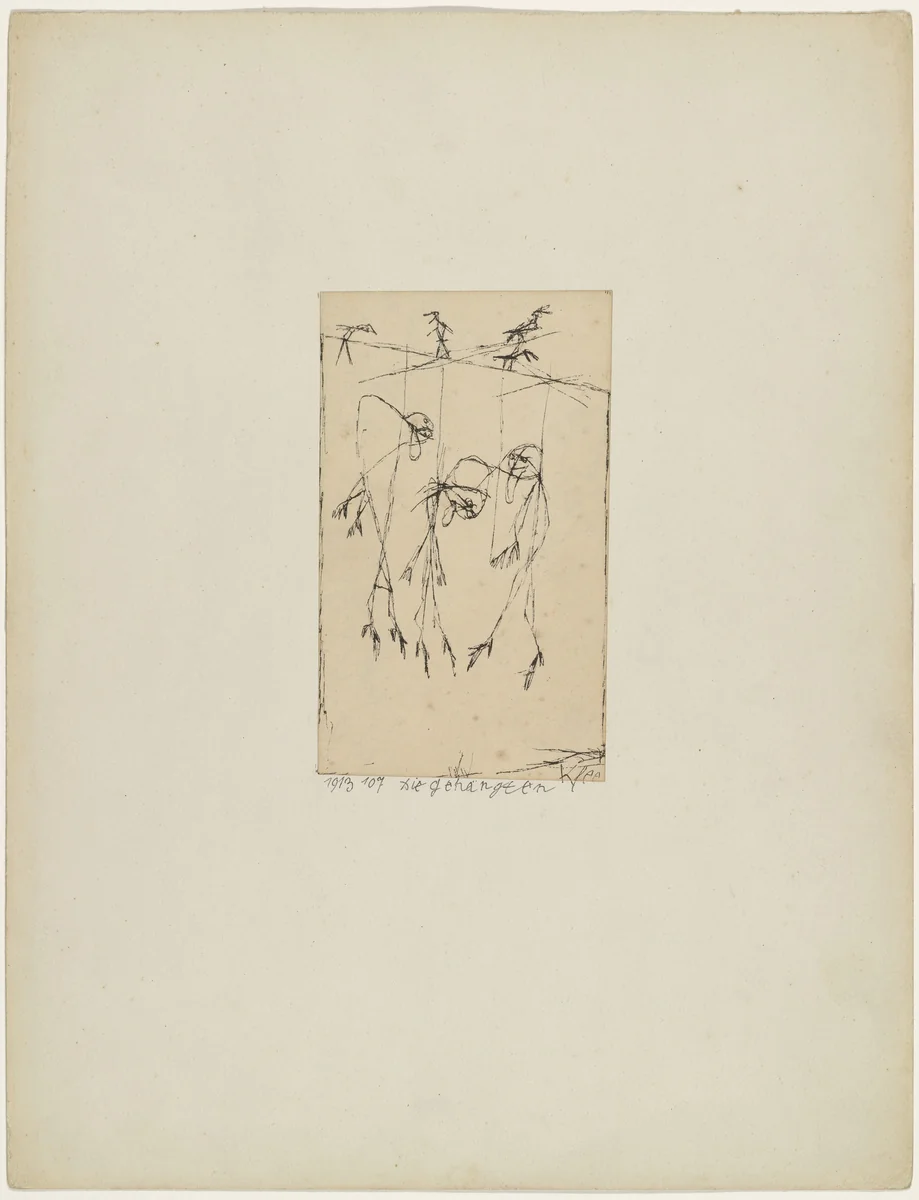 The Hanged Ones (Die Gehängten) by Paul Klee, drawing, 1913