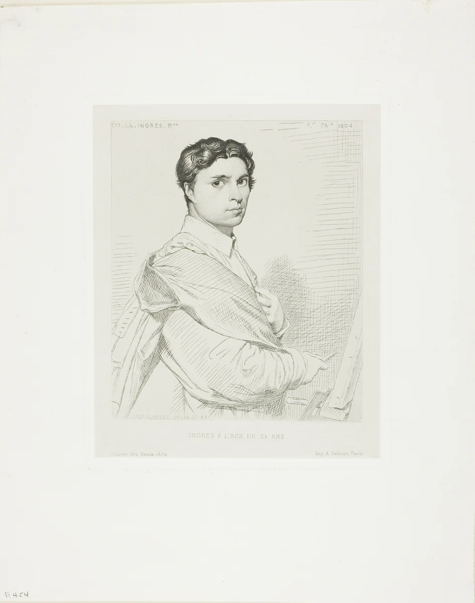 Ingres at Age Twenty-four by Léopold Flameng, print, 1869