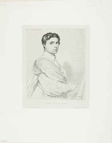 Ingres at Age Twenty-four by Léopold Flameng, print, 1869