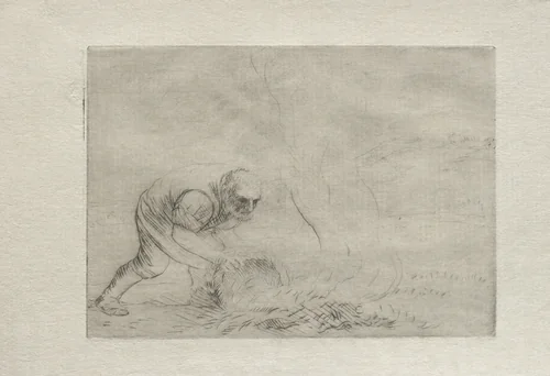 Burning the Grass by Alphonse Legros, print, 1857-1911