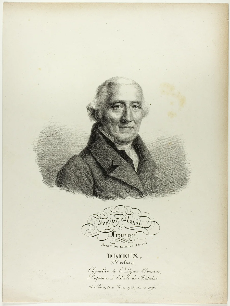 Portrait of Nicolas Deyeux by Jules Boilly, print, 1822