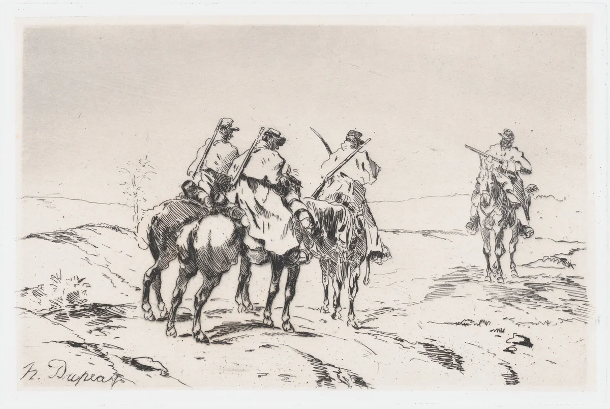 The Patrol by Henri-Louis Dupray, print, 1875