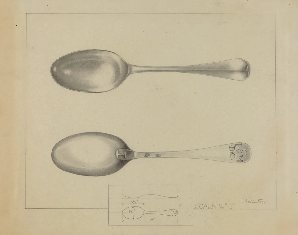 Silver Spoon by Charlotte Winter, index of american design, 1936
