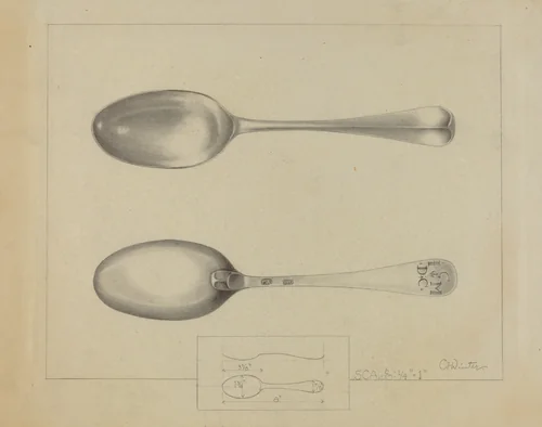 Silver Spoon by Charlotte Winter, index of american design, 1936