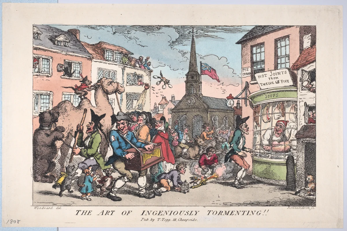 The Art of Ingeniously Tormenting by Thomas Rowlandson, print, 1808