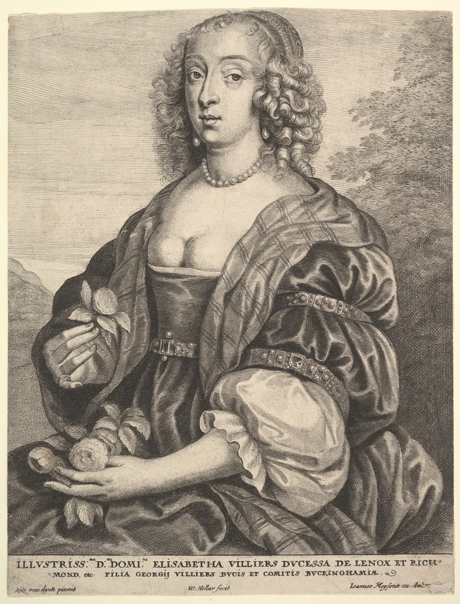 Mary Villiers, Dutchess of Lennox and Richmond by Wenceslaus Hollar, print, 1645-1650